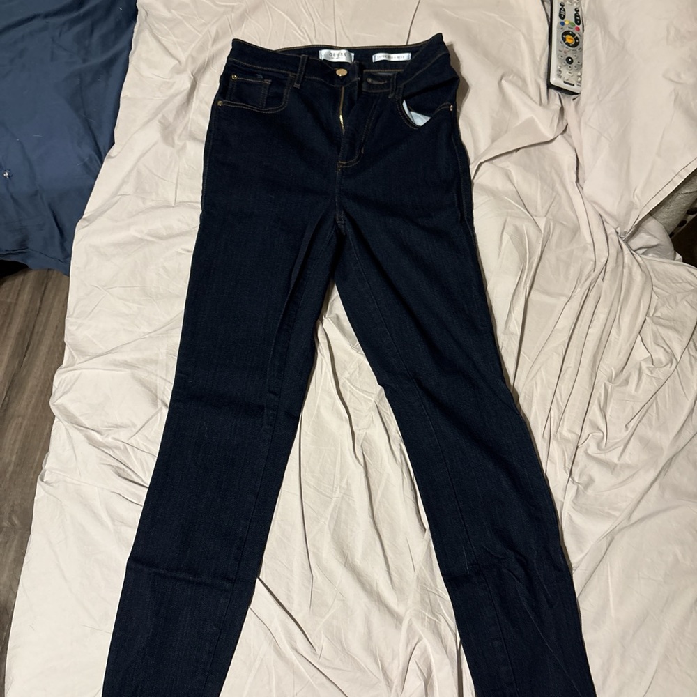 Dark Blue Denim Guess Jeans Super High Rise Skinny - Picture 2 of 4